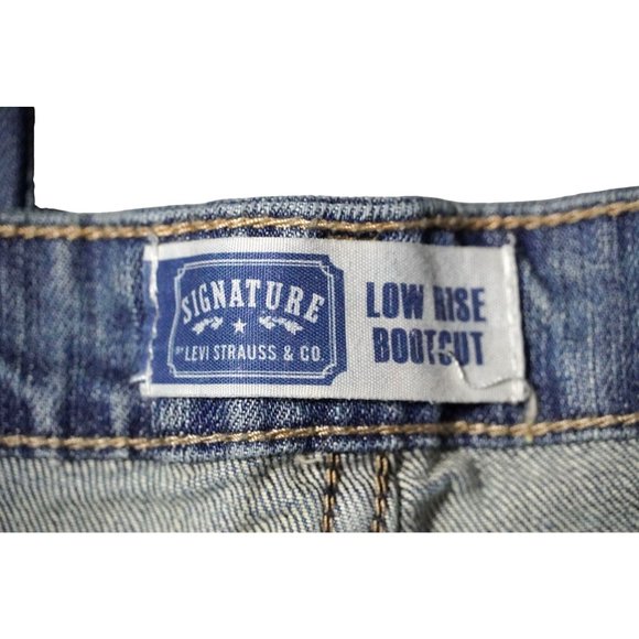 Levi Strauss Signature Jeans Misses Size 16 Long Low Rise Bootcut - Picture 7 of 9